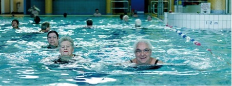 happy in the pool