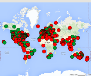 Map of where participants in the MOOC are based