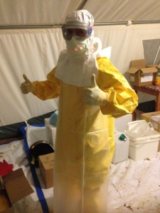 Benjamin in Ebola Suit