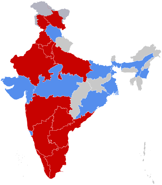 Map of the 2019-nCoV outbreak in India as of 8 March 2020