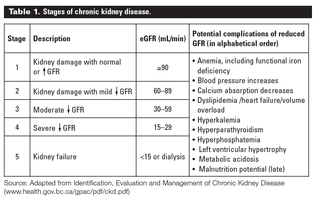 Kidney Disease Chart