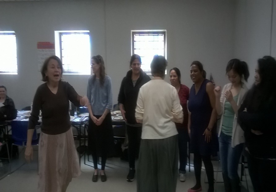 Figure 1. Traditional dance exchange with Albany Medical College students, RISSE staff, DanceFlurry Contra dancers, and refugee women. Credit to DanceFlurry for their grant. Photo Credit: Shilpa Darivemula. Reproduced with permission.