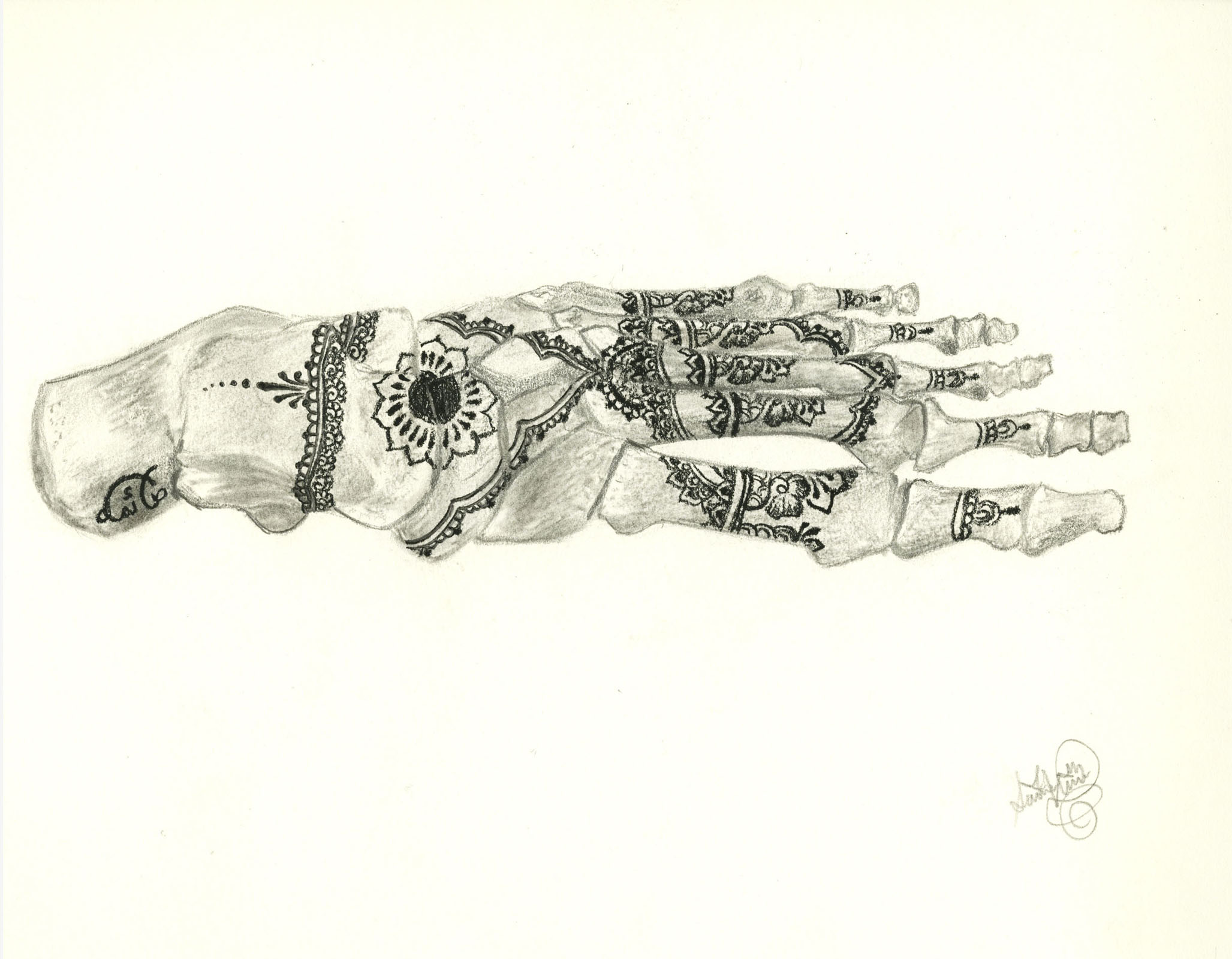 Saima Usmani, Skeleton foot