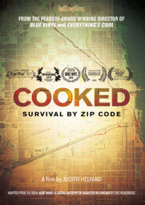 Cover of film, title COOKED over a background map