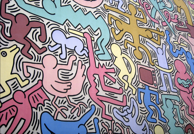 Keith Haring mural (abstract art)