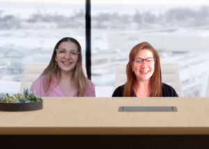 Ellen Haire and Natasha Wiggins in a virtual meeting