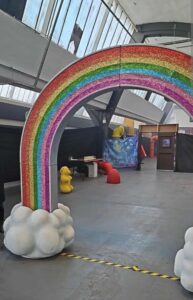 Photo of rainbow archway on conference room